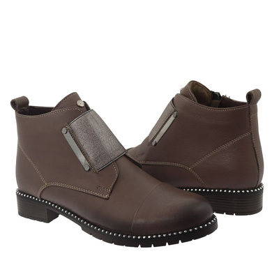 Шкіряні ботильйони Loretta Vitale капучино