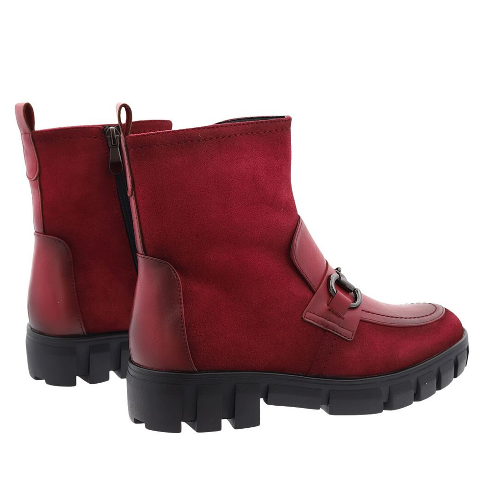 Червоні замшеві робітники з утепленою блискавкою