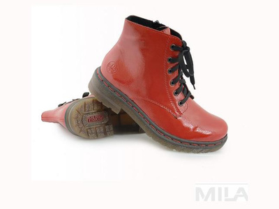 TRAPERY RIEKER CZERWONE LAKIEROWANE 76240-33