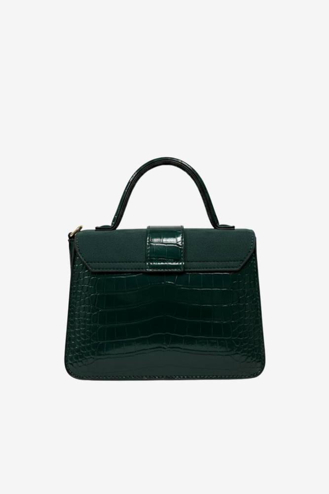 Torebka damska mała elegancka w kolorze butelkowej zieleni