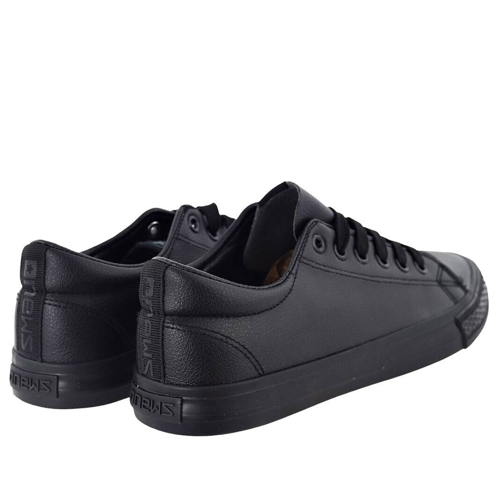 Czarne trampki męskie ze skóry ekologicznej News