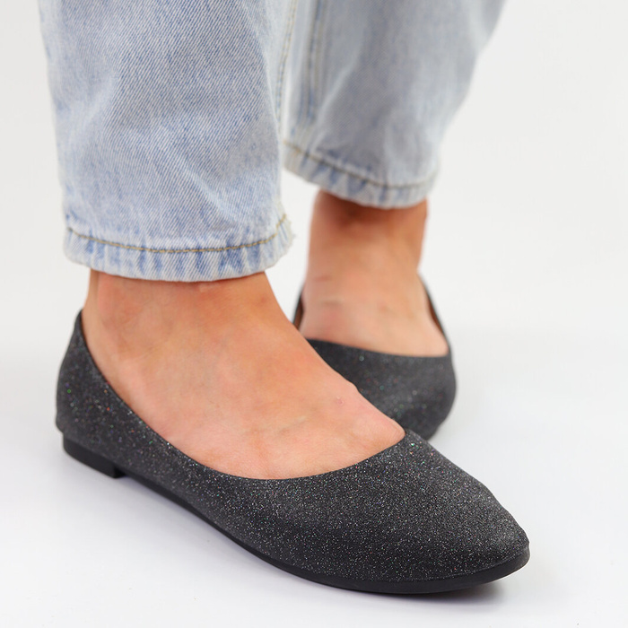 Жіночі чорні блискучі балерини Potocki