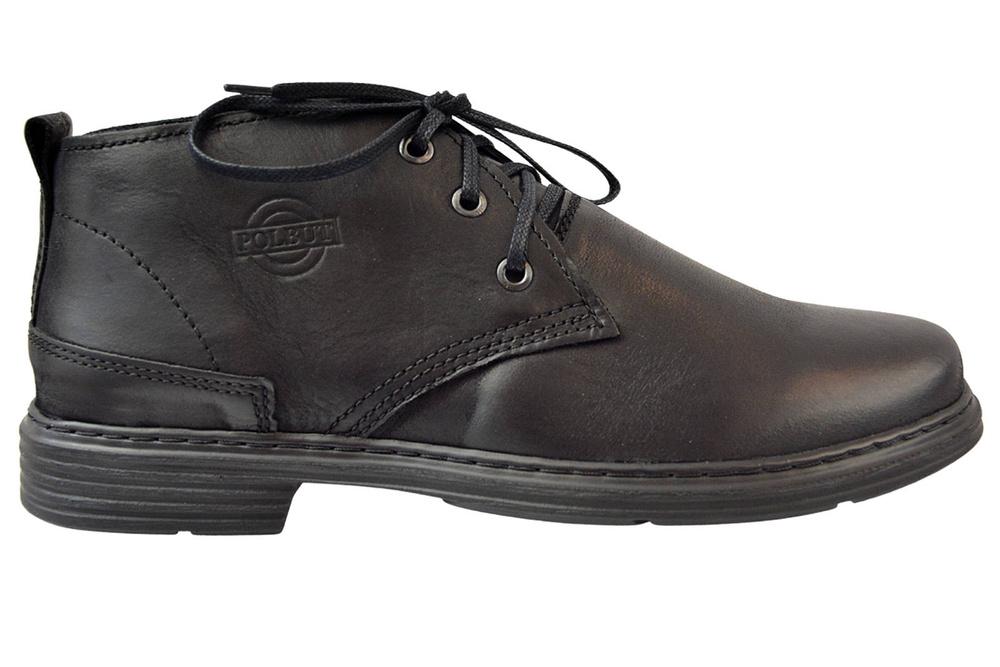 Чоловічі півчобітки POLBUT 191, чорні, на шнурівці