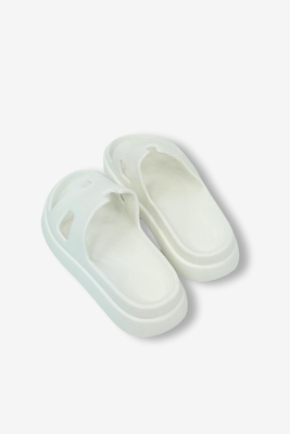 Klapki piankowe białe damskie z lekką podeszwą