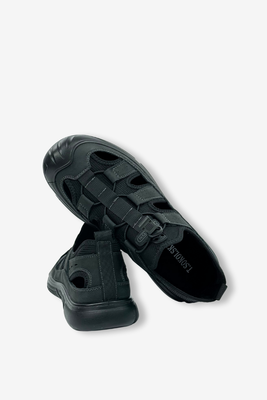 Skórzane sportowe półbuty męskie czarne wsuwane 