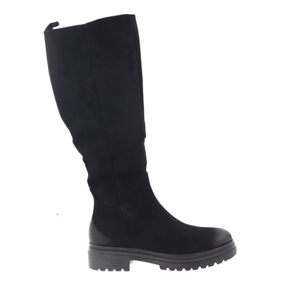 Kozaki zamszowe czarne na płaskiej podeszwie Vinceza