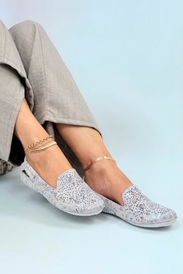 Сині ажурні туфлі на зав'язках