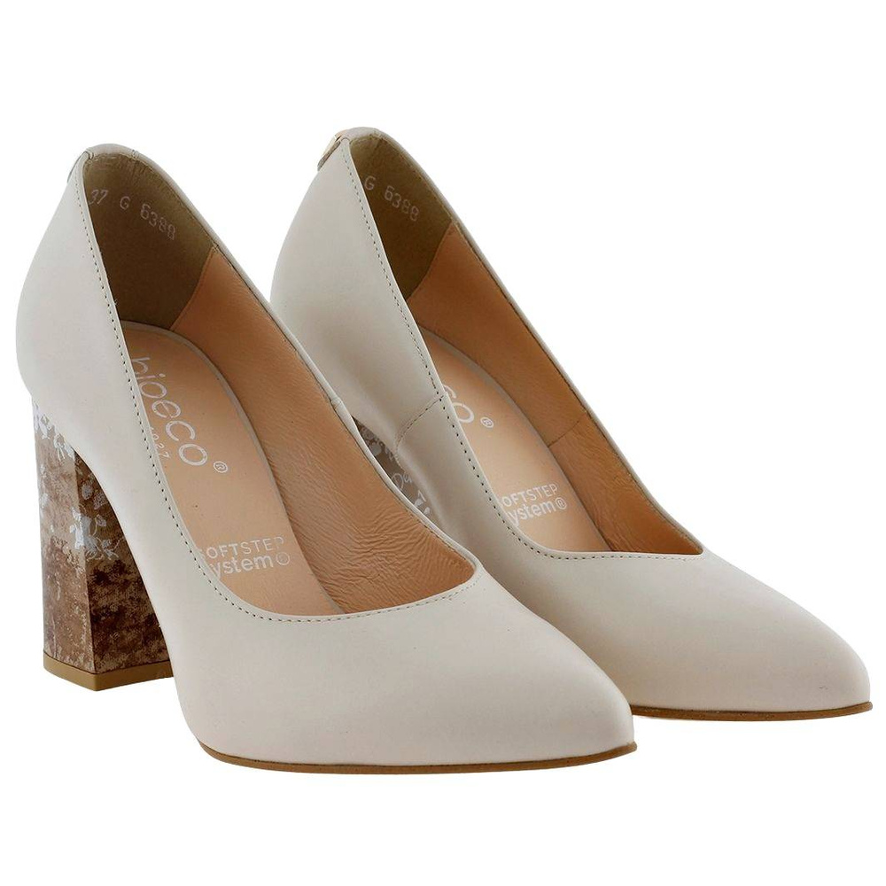 Skórzane czółenka damskie na obcasie Arka