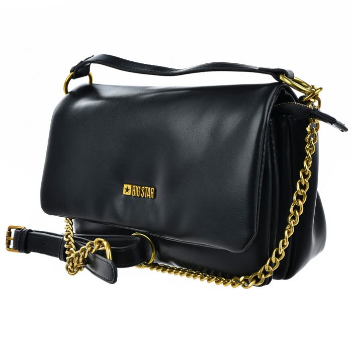 Czarna listonoszka z paskiem na łańcuszku Big Star