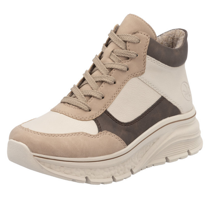 Бежеві ботильйони на платформі, застібаються на блискавку Rieker