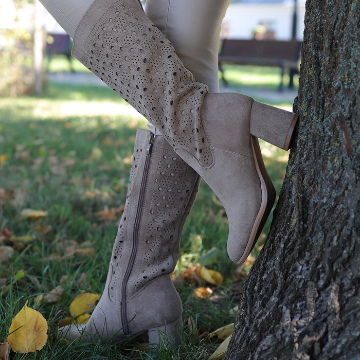 Коричневі чоботи на підборах М. Дашинського