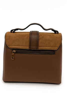 Torebka damska listonoszka z klapą coffee