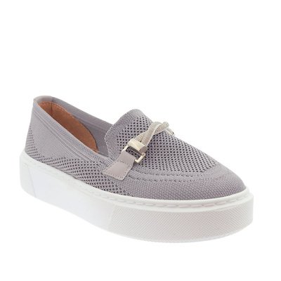 Сірі жіночі туфлі на платформі з декором