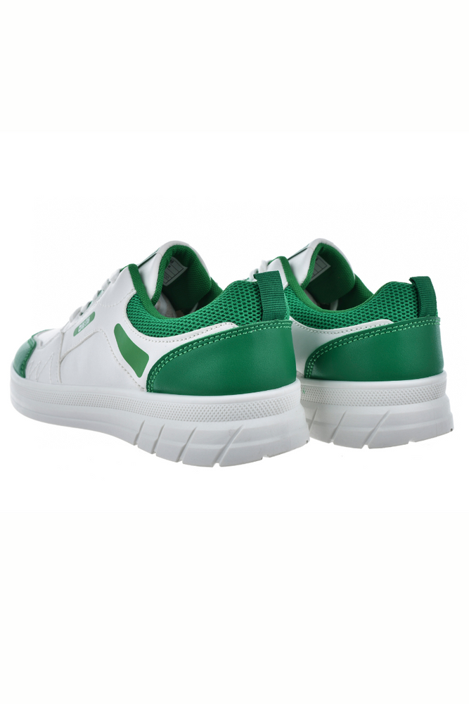 Biało zielone sneakersy damskie sznurowane Big Star