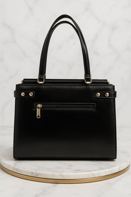 Жіноча чорна сумочка з подвійною ручкою і ремінцем Big Star