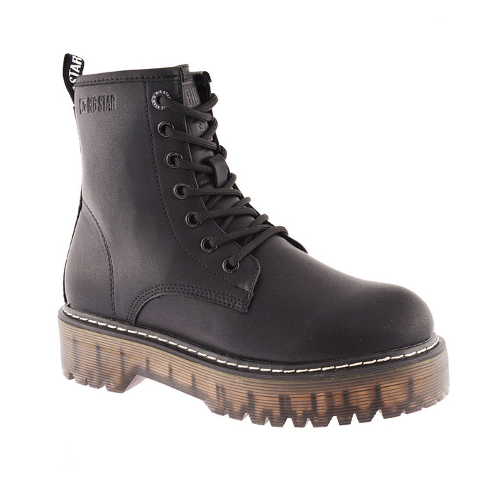 Чорні жіночі чоботи Big Star на гумовій підошві на блискавці