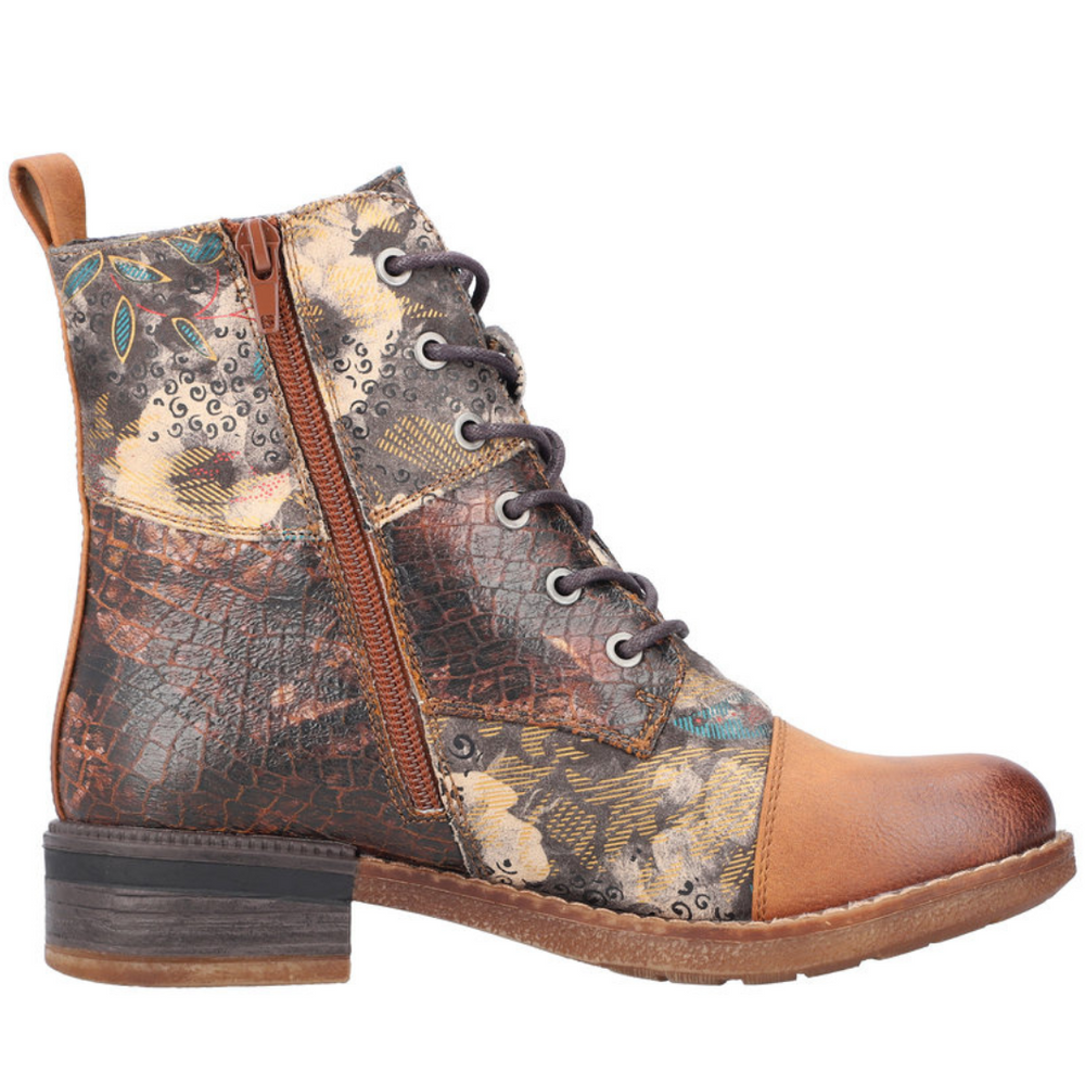 Барвисті шкіряні жіночі ботильйони Rieker 