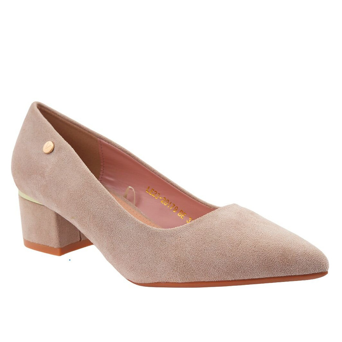 Бежеві замшеві туфлі з блоком Vinceza