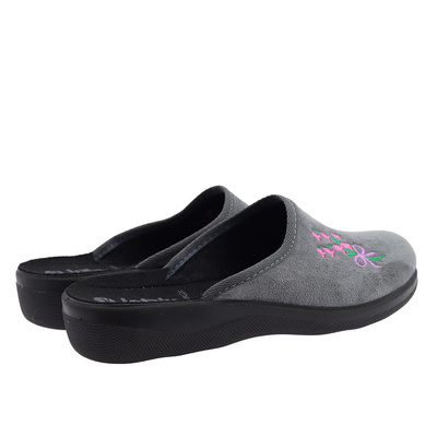 Kapcie damskie szare kryte wsuwane Polskie