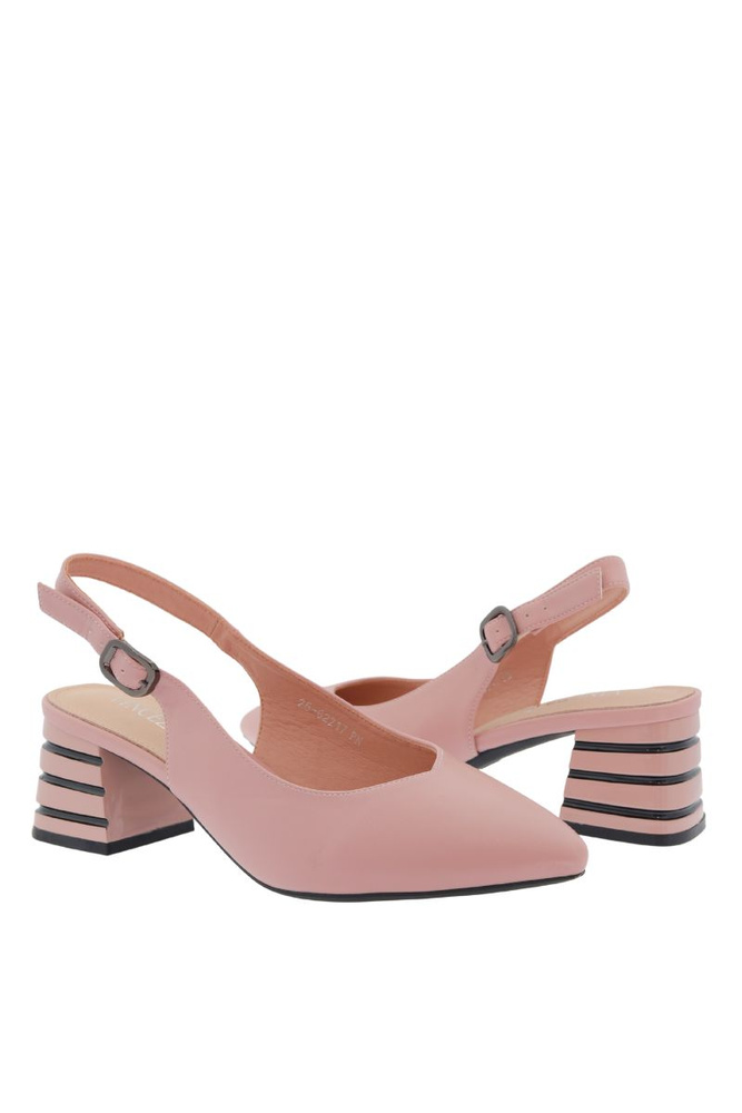 Czółenka różowe na ozdobnym obcasie