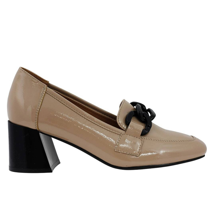 Бежеві лаковані туфлі на високих підборах від Vinceza