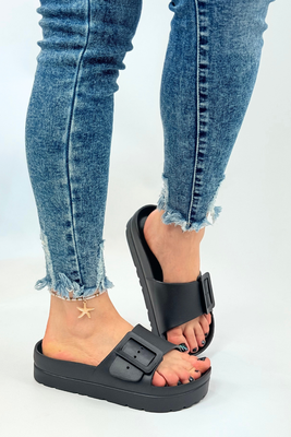 Бежеві шльопанці для басейну з регульованим ремінцем