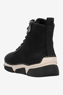 Trzewiki damskie sznurowane i ocieplane czarne 