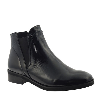 Botki skórzane sztyblety czarne Acord