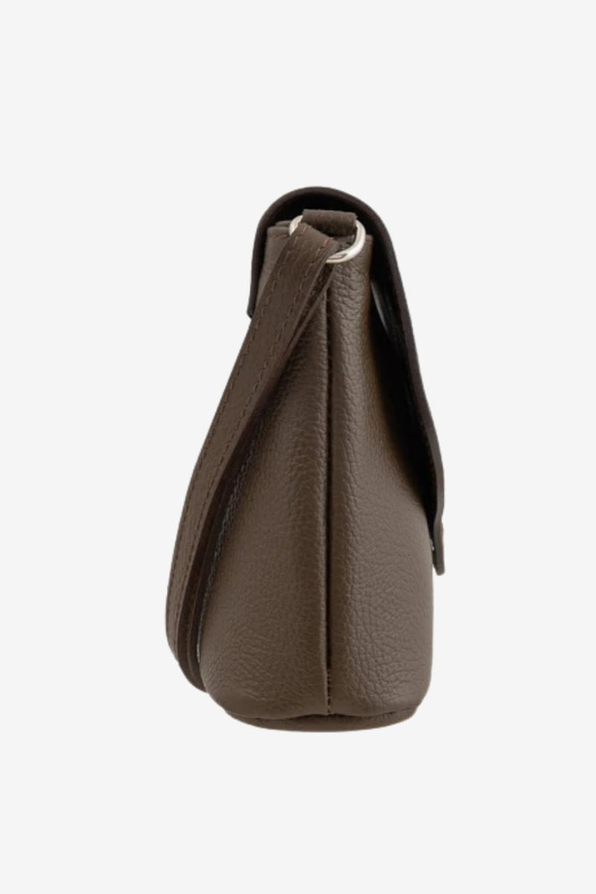 Жіноча бежева шкіряна сумочка з клапаном Ryłko