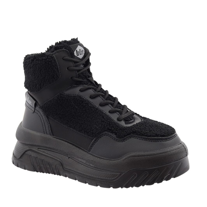 Трекінгові жіночі чорні кросівки на масивній підошві Lee Cooper