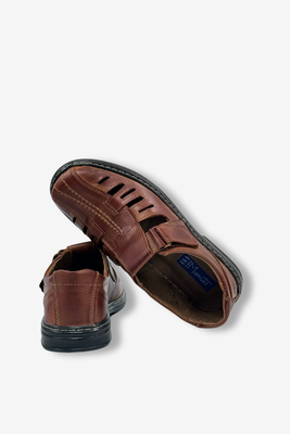 Шкіряні туфлі на липучці кабіру кольору Mariusz