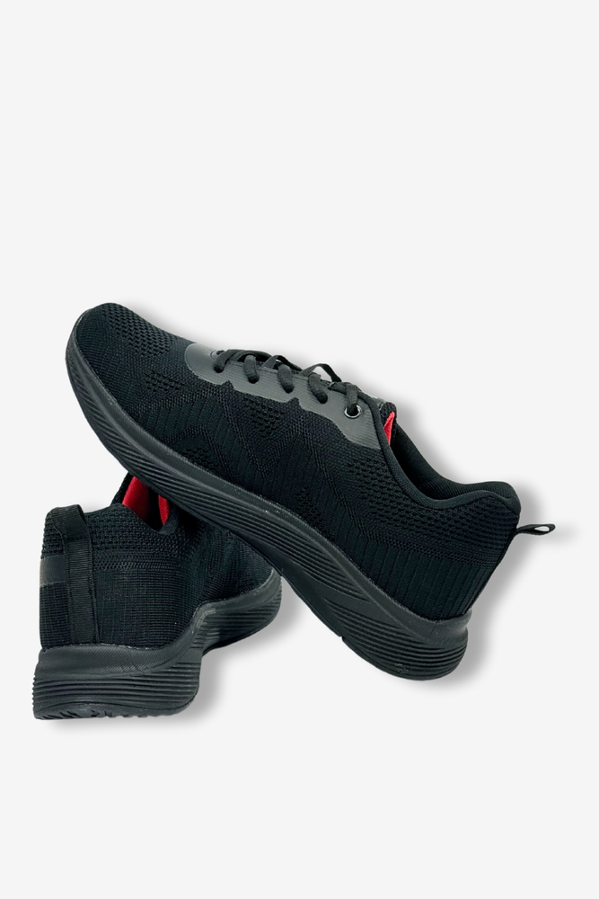 Sneakersy męskie lekkie czarne sznurowane