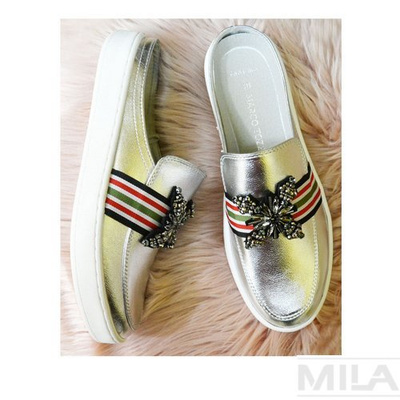 Klapki Marco Tozzi srebrne 2-27304-22 948