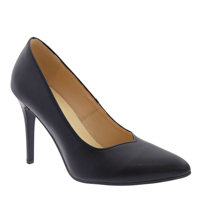 Чорні класичні жіночі туфлі на високих підборах