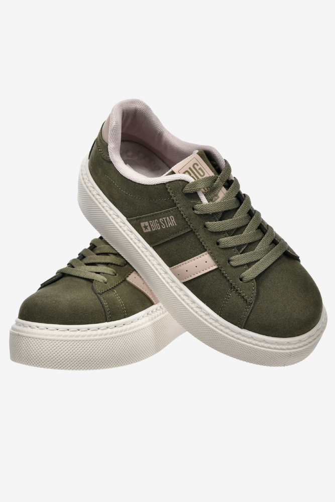 Sneakersy khaki na platformie damskie Big Star