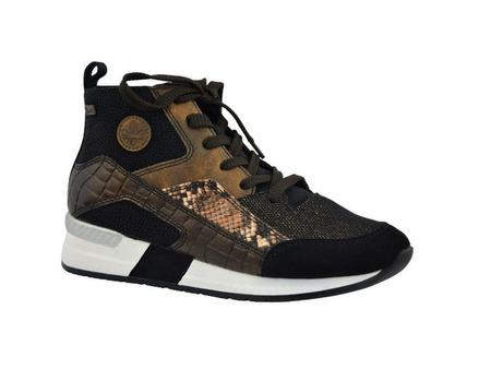 Sneakersy RIEKER N7610-00 brązowo-czarne