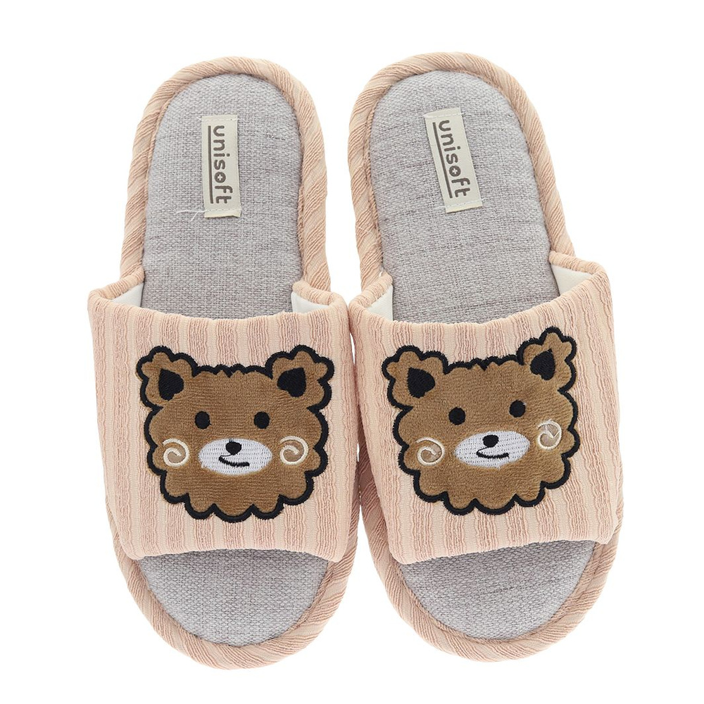 Kapcie damskie wsuwane beżowe klapki