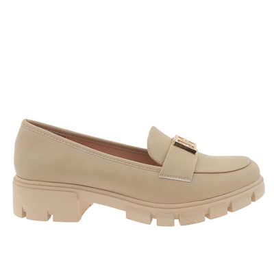 Бежеві мокасини з золотим декором M. Daszyński