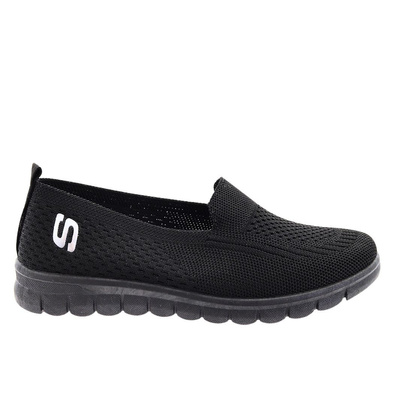 Tenisówki damskie czarne wsuwane Potocki 