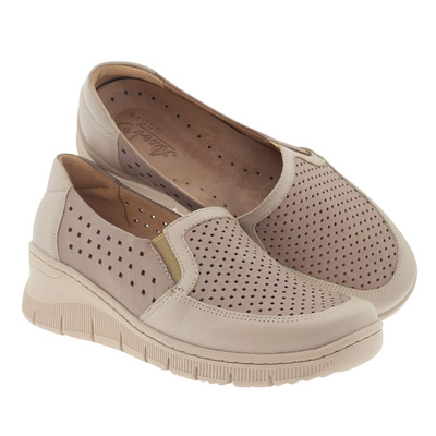 Ажурні шкіряні туфлі на танкетці Аксель