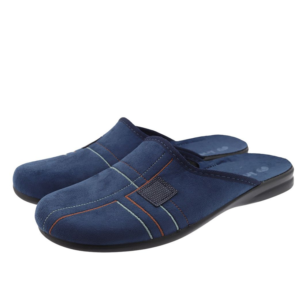 Kapcie męskie granatowe w kratkę Inblu