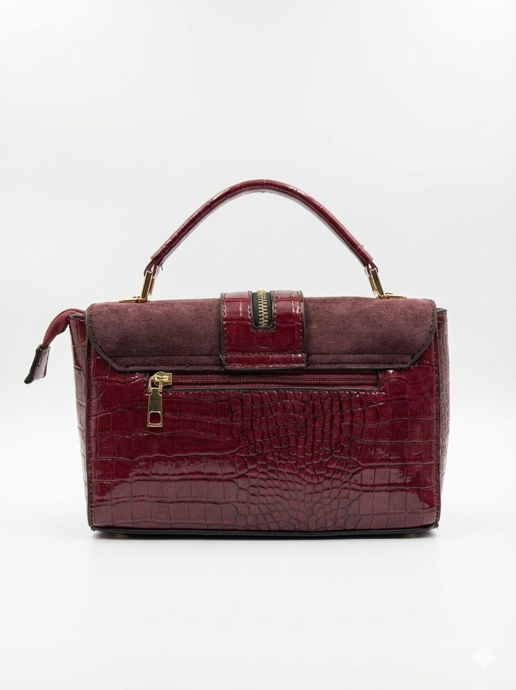 Жіноча чорна сумочка з подвійною ручкою і ремінцем Big Star