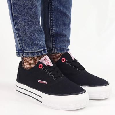 Жіночі кросівки на платформі, чорні Cross Jeans