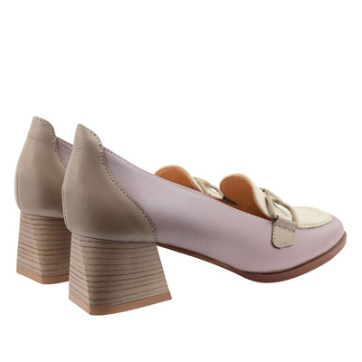 Шкіряні туфлі на колодці з пряжкою Kordel кольору екрю