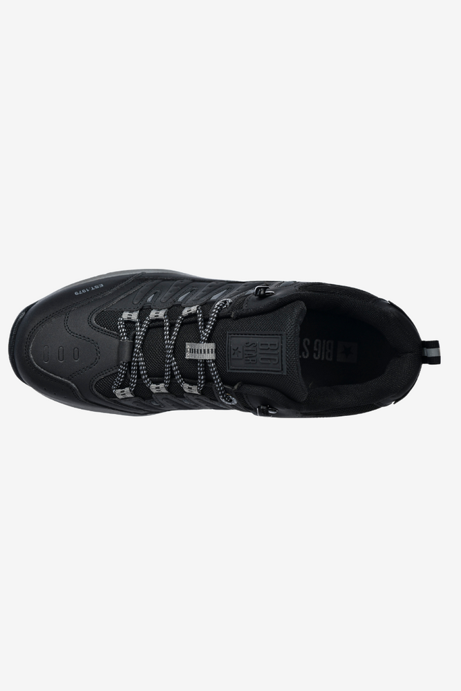 Solidne sneakersy męskie czarne z ekoskóry Big Star