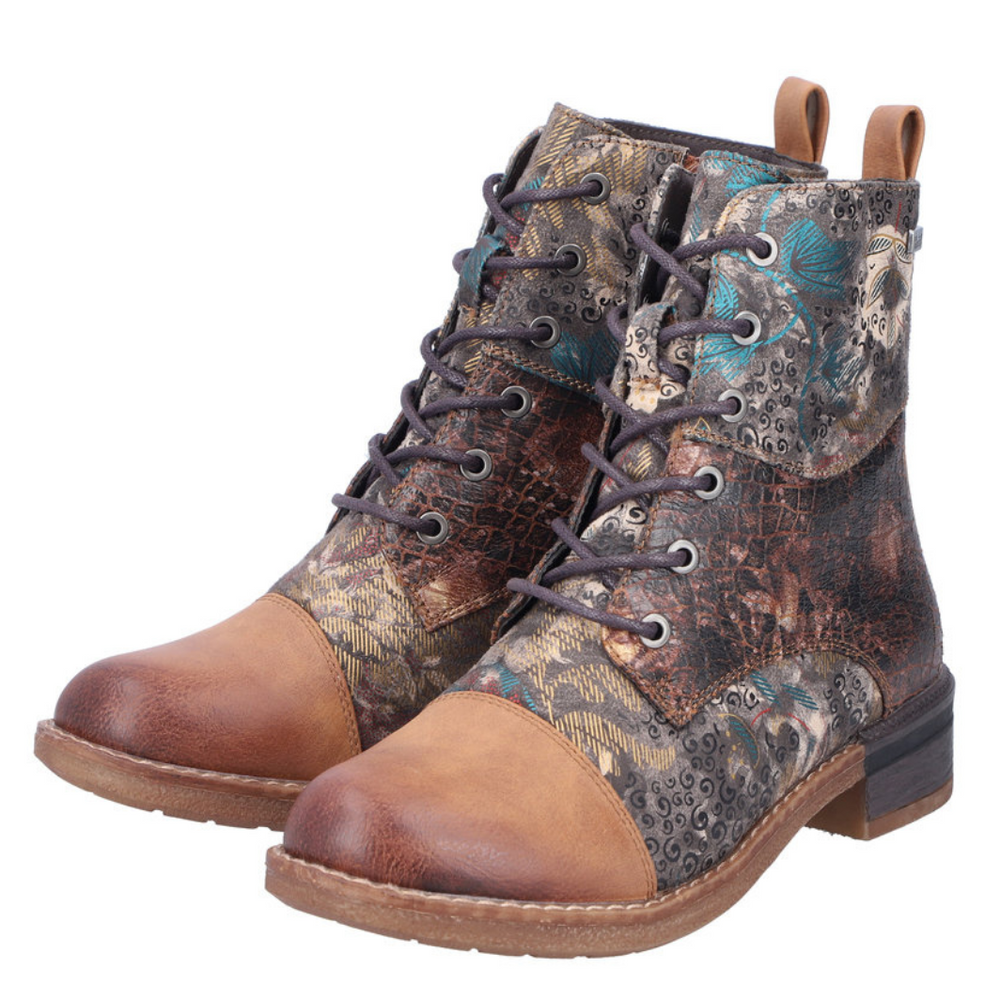 Барвисті шкіряні жіночі ботильйони Rieker 