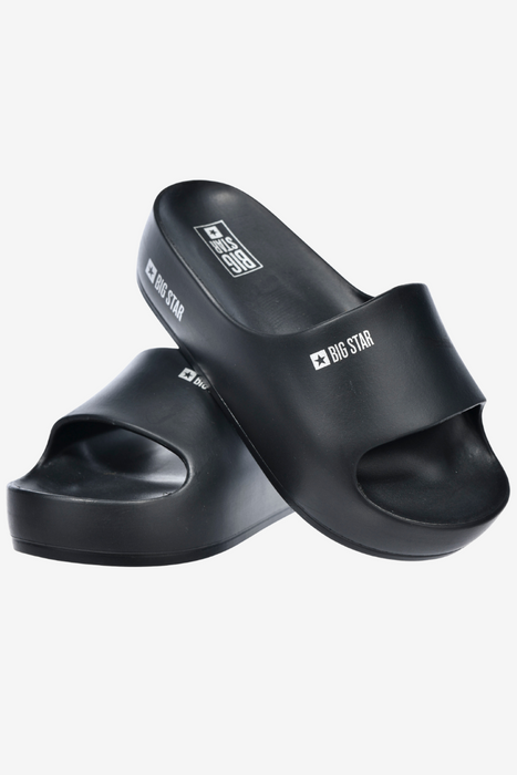 Damskie klapki Big Star w kolorze czarnym masywna platforma