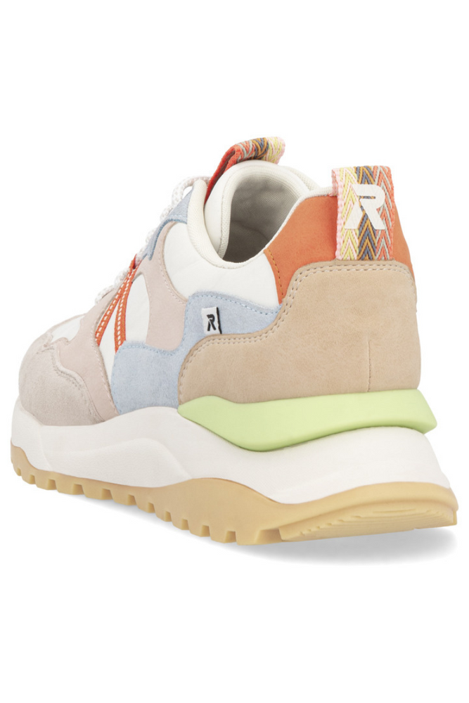Багатоколірні шкіряні кросівки Rieker на шнурівці