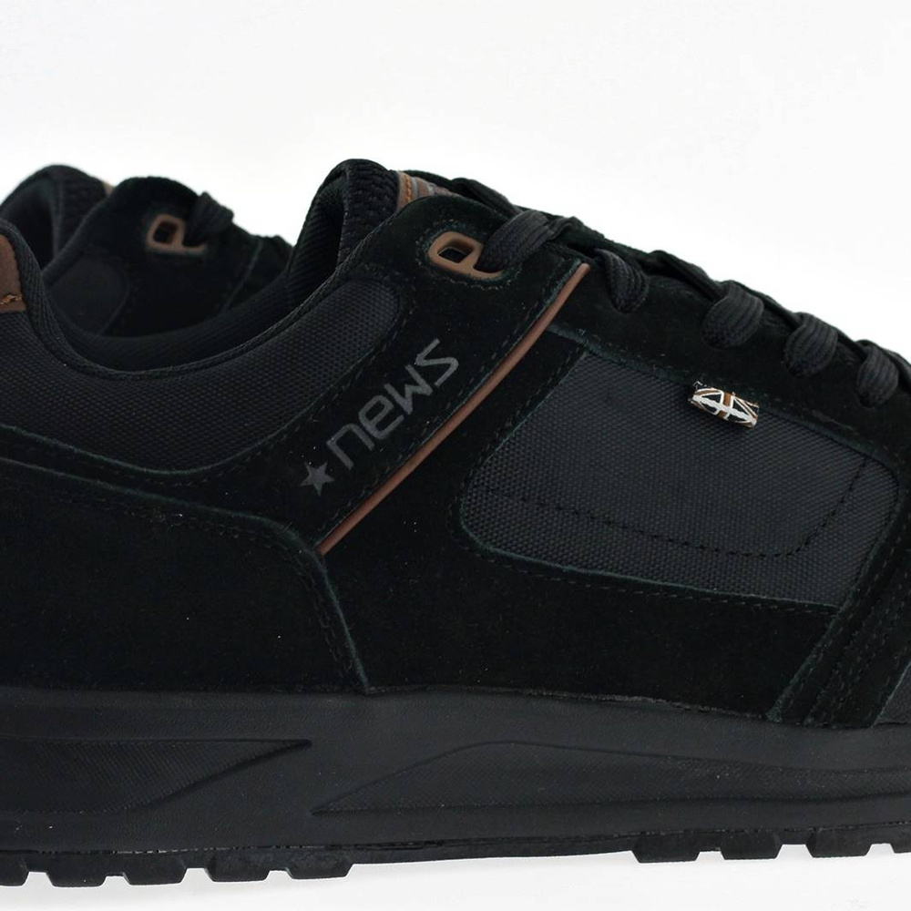 Sneakersy męskie czarne sznurowane sportowe