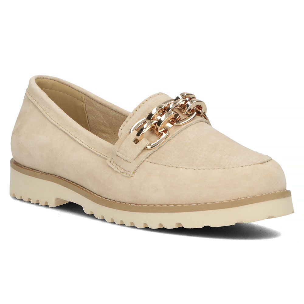 Елегантні бежеві шкіряні лорди з декором Filippo